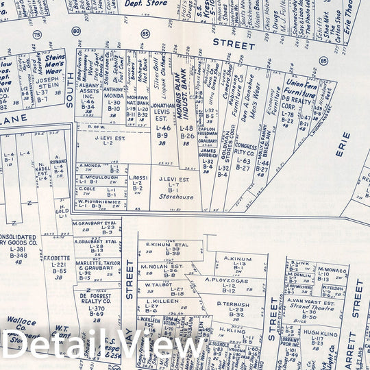 Historic Map : Business Section, City of Schenectady (New York)., 1947, Vintage Wall Decor