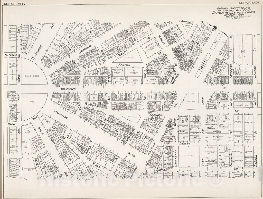 Historic Map : Detroit (Michigan)., 1929, Vintage Wall Decor