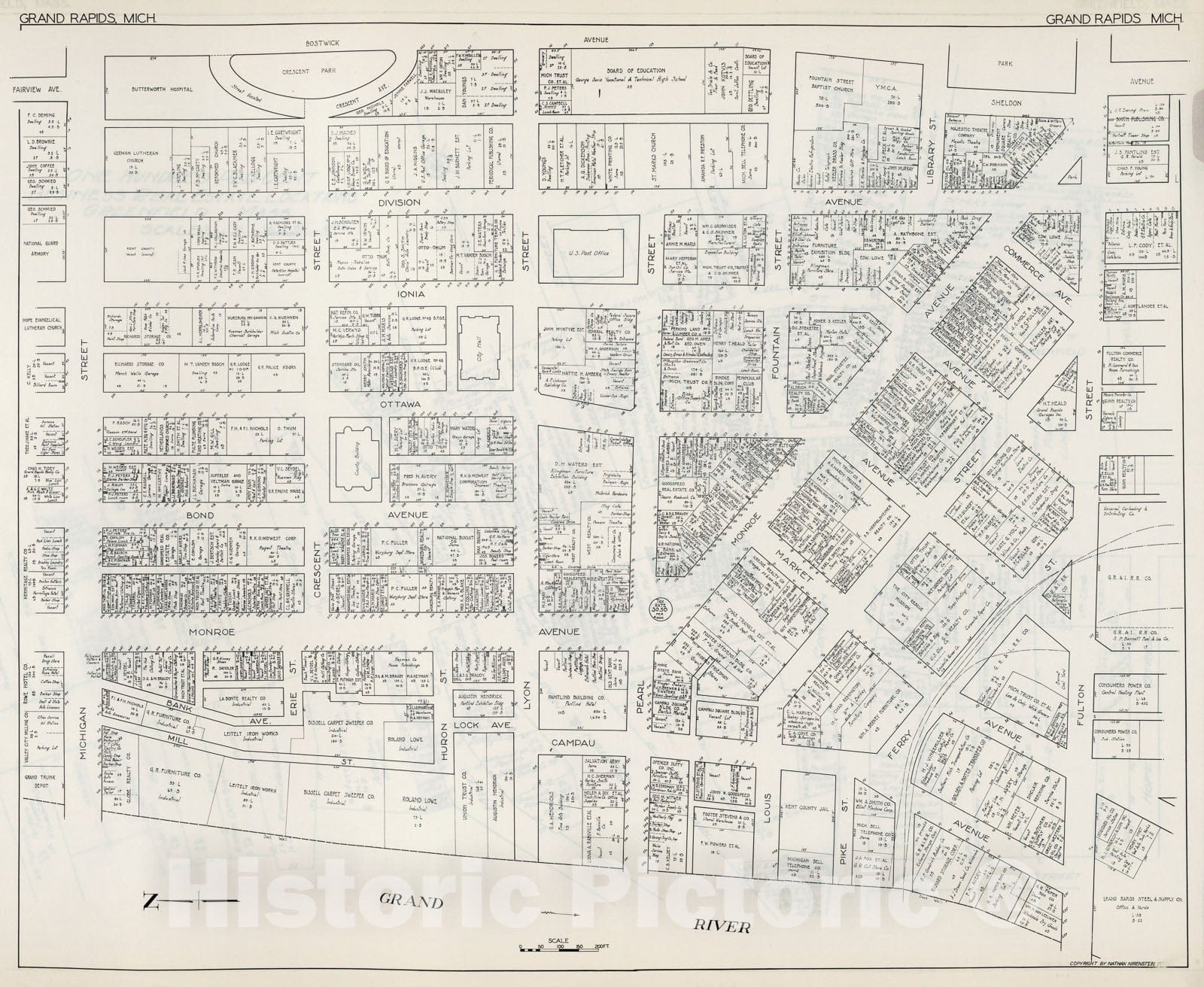 Historic Map : Grand Rapids (Michigan)., 1929, Vintage Wall Decor