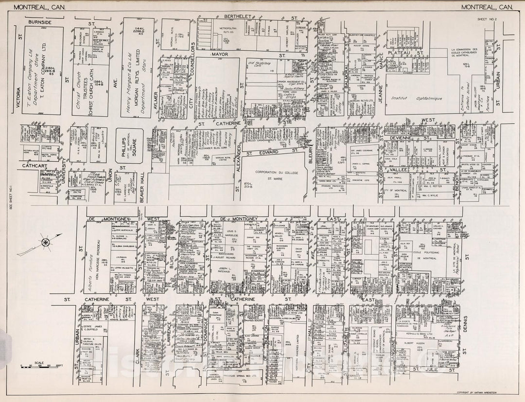 Historic Map : Montreal (Quebec). Sheet No. 2., 1929, Vintage Wall Decor