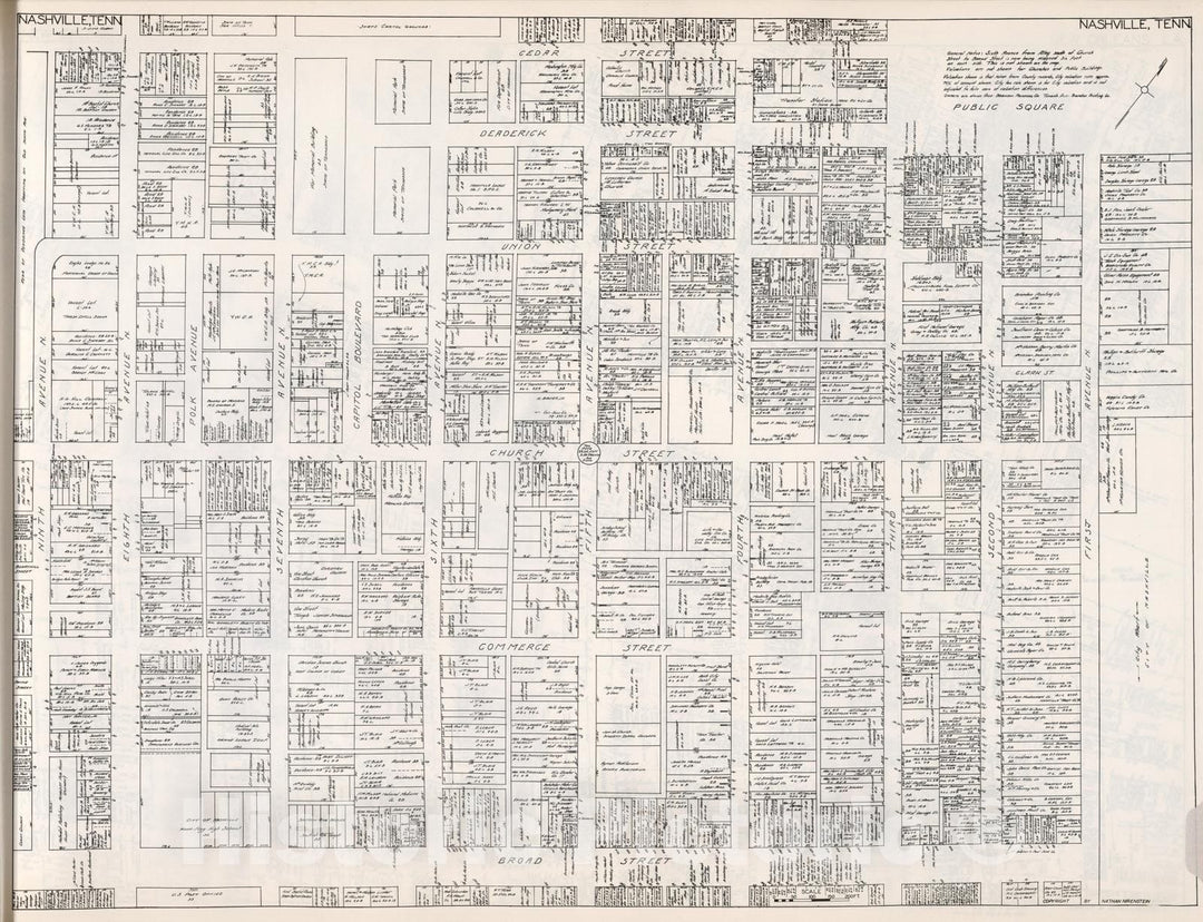 Historic Map : Nashville (Tennessee)., 1929, Vintage Wall Decor