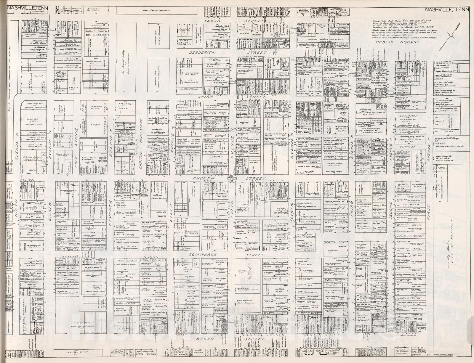 Historic Map : Nashville (Tennessee)., 1929, Vintage Wall Decor