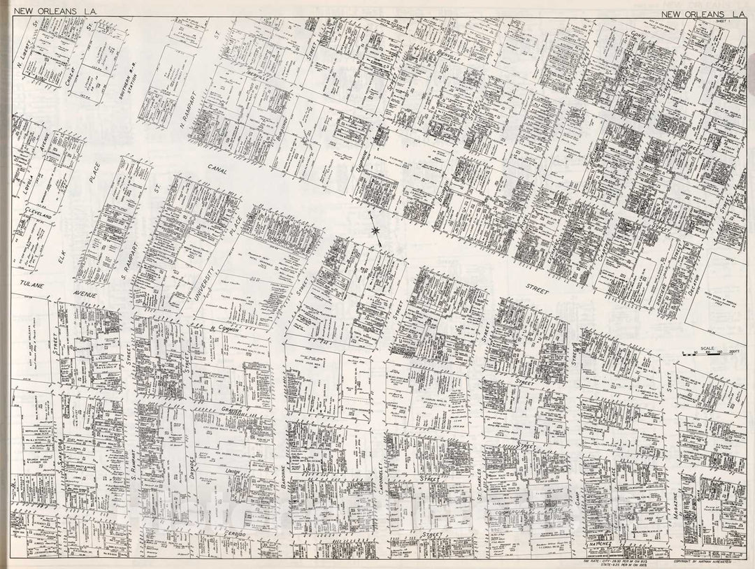 Historic Map : New Orleans (Louisiana). Sheet No. 1., 1929, Vintage Wall Decor