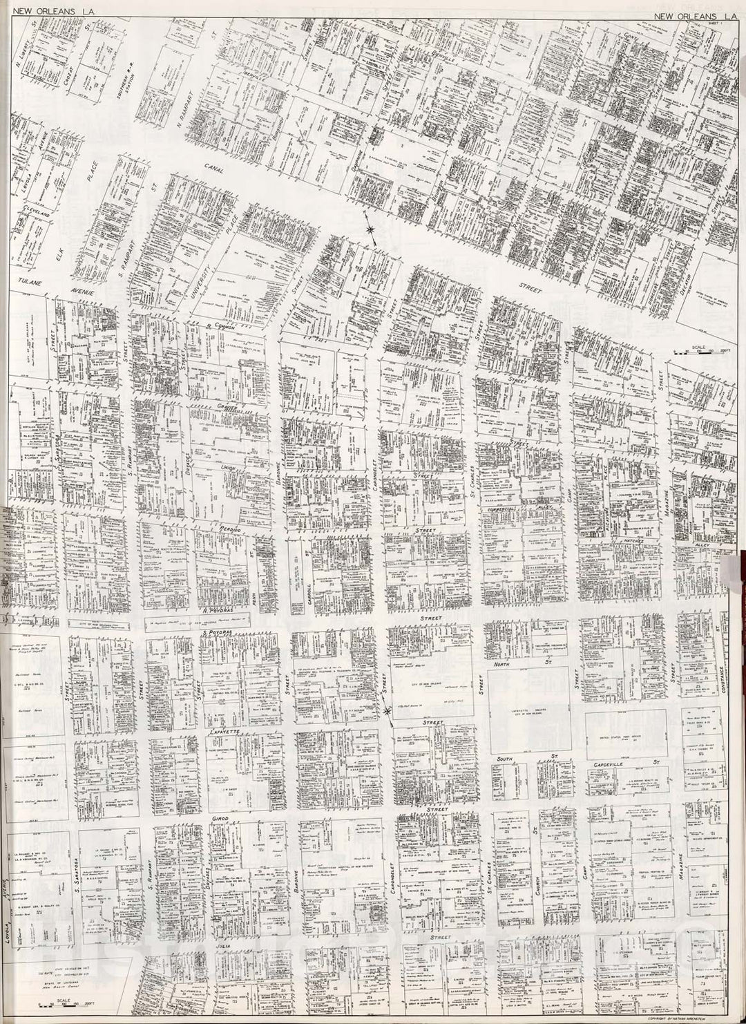 Historic Map : New Orleans (Louisiana). Sheets No. 1-2., 1929, Vintage Wall Decor