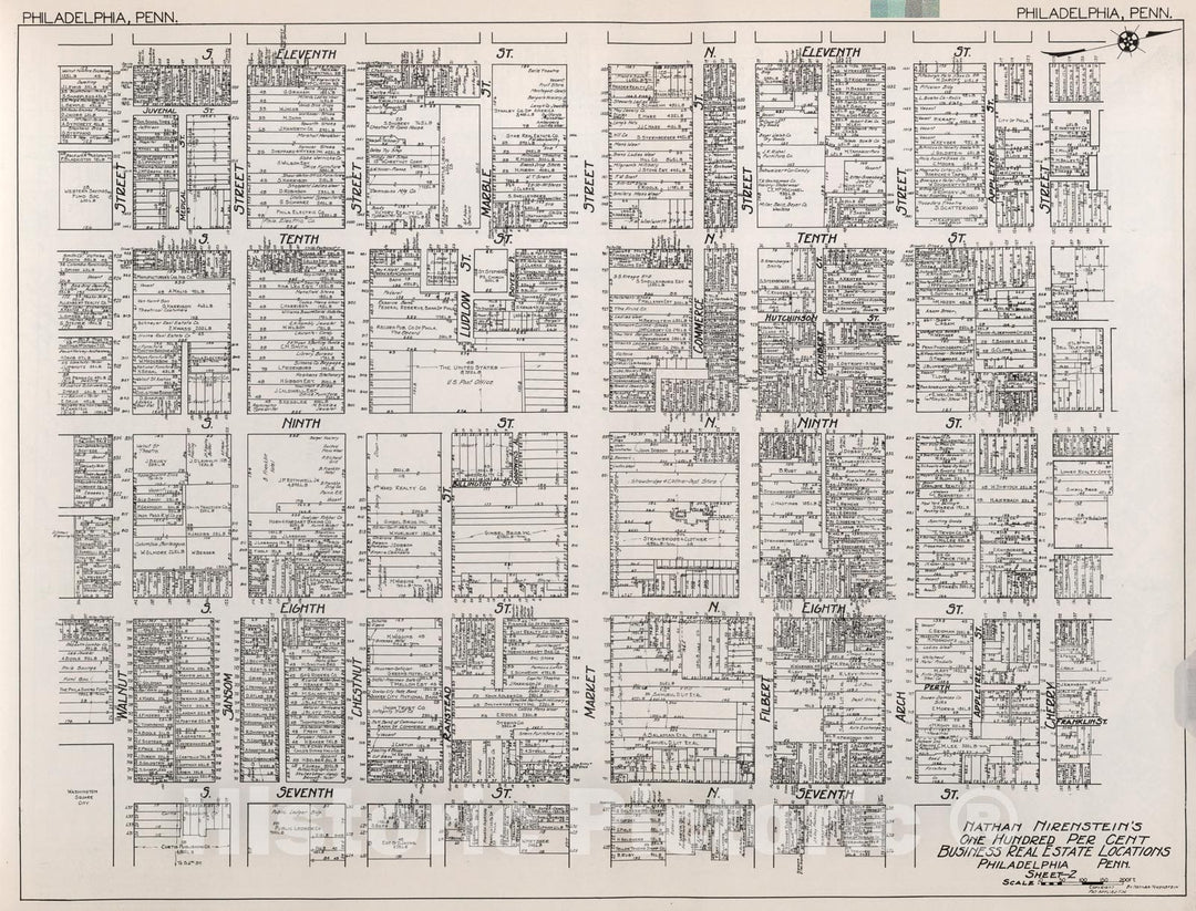 Historic Map : Philadelphia (Pennsylvania). Sheet - 2., 1929, Vintage Wall Decor