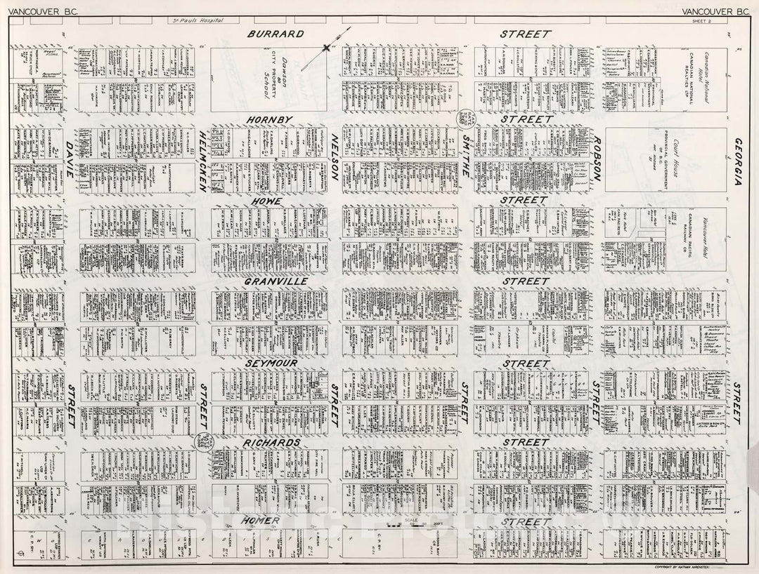 Historic Map : Vancouver (British Columbia). Sheet 2., 1929, Vintage Wall Decor