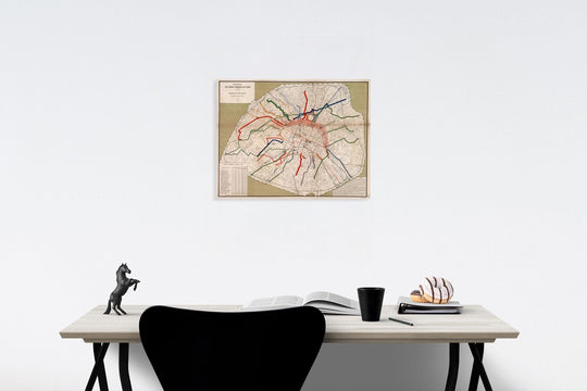 Historic Map : Recettes des Lignes D'Omnibus de Paris en 1879., 1881, Vintage Wall Decor