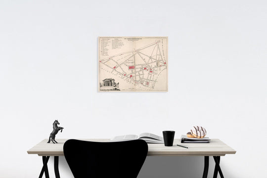 Historic Map : Paris I Er. Arrondissement : Quartier du Roule. No.1, 1834, Vintage Wall Decor