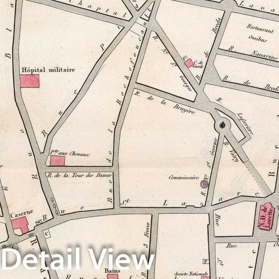 Historic Map : Paris two Me. Arrondissement : Quartier d' Antin. (No. 7), 1834, Vintage Wall Decor