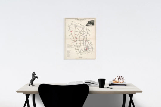 Historic Map : Paris two Me. Arrondissement : Quartier d' Antin. (No. 7), 1834, Vintage Wall Decor