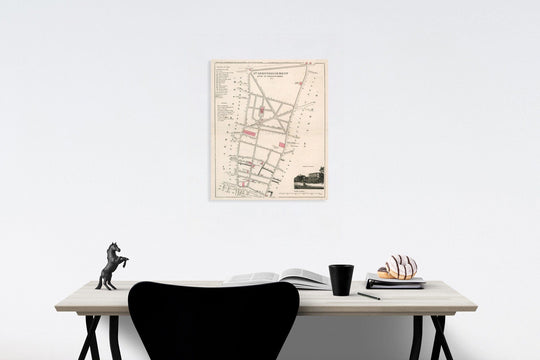 Historic Map : Paris three Me. Arrondissement : Qer. Fg. Poissonniere. No. 9, 18three4, Vintage Wall Decor