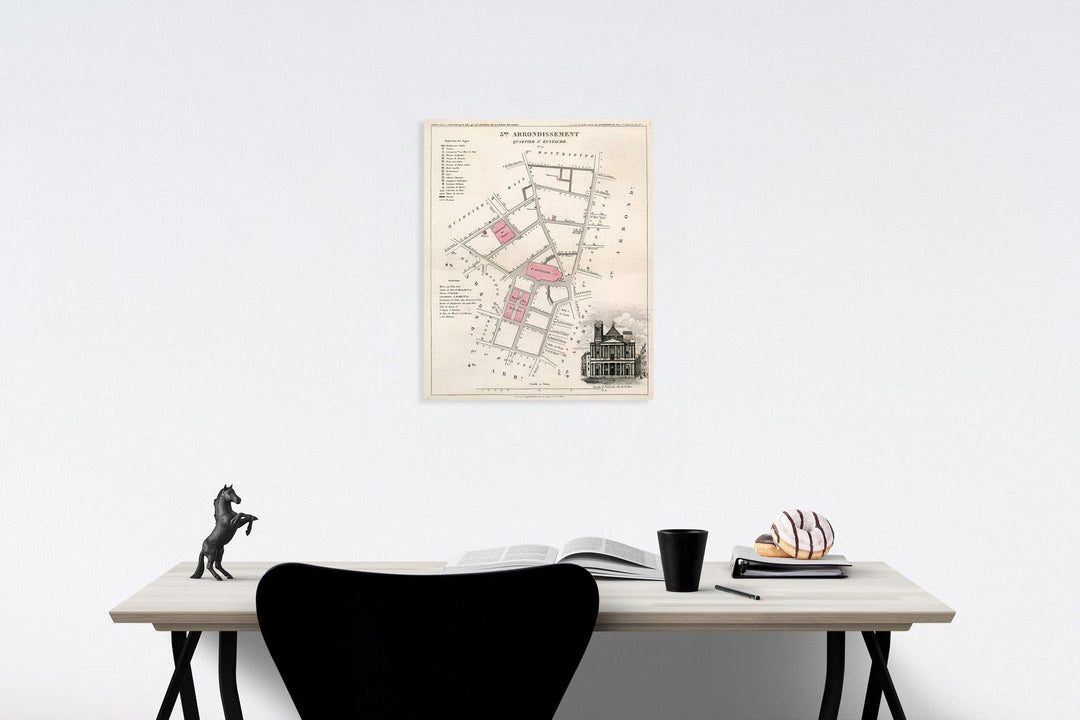 Historic Map : Paris three Me. Arrondissement : Quartier St. Eustache. No. 11, 18three4, Vintage Wall Decor