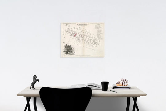 Historic Map : Paris four Me. Arrondissement : Quartier Saint Honore. No. 13, 183four, Vintage Wall Decor