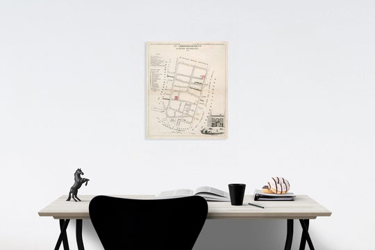 Historic Map : Paris five Me. Arrondissement : Quartier Montorgueil. No.20, 1834, Vintage Wall Decor