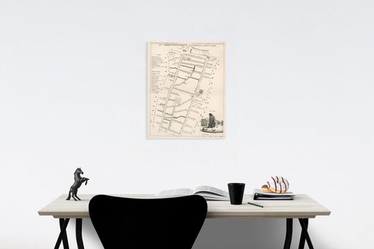 Historic Map : Paris six Me. Arrondissement : Quartier de la Porte St. Denis. No. 21, 1834, Vintage Wall Decor