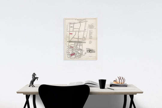 Historic Map : Paris six Eme. Arrondissement : Quartier du Temple. No. 24, 1834, Vintage Wall Decor