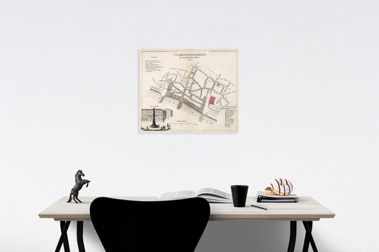 Historic Map : Paris 7Me. Arrondissement : Quartier des Arcis. No. 28, 1834, Vintage Wall Decor