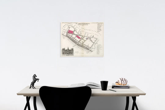 Historic Map : Paris nine Me. Arrondissement : Quartier de l'Hotel de Ville. No. 34, 1834, Vintage Wall Decor