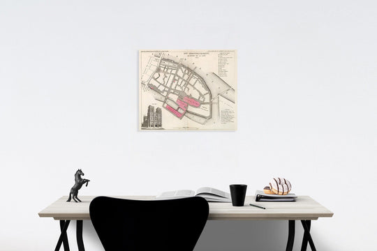 Historic Map : Paris nine Eme. Arrondissement : Quartier de la Cite. No. 35, 1834, Vintage Wall Decor