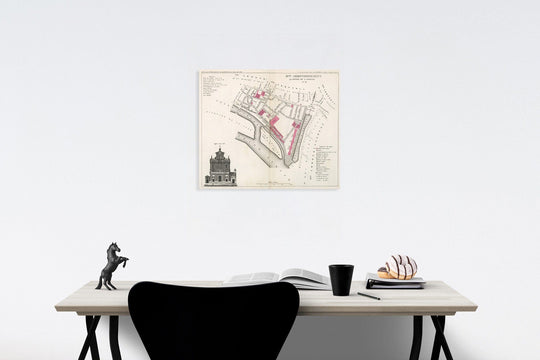 Historic Map : Paris nine Eme. Arrondissement : Quartier de l'Arsenal. No. 36, 1834, Vintage Wall Decor