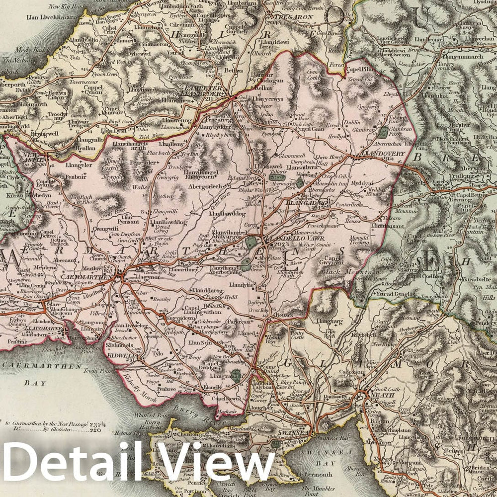 Historic Map : A two sheet map of the principality of Wales. Sheet 2, 1809, Vintage Wall Decor