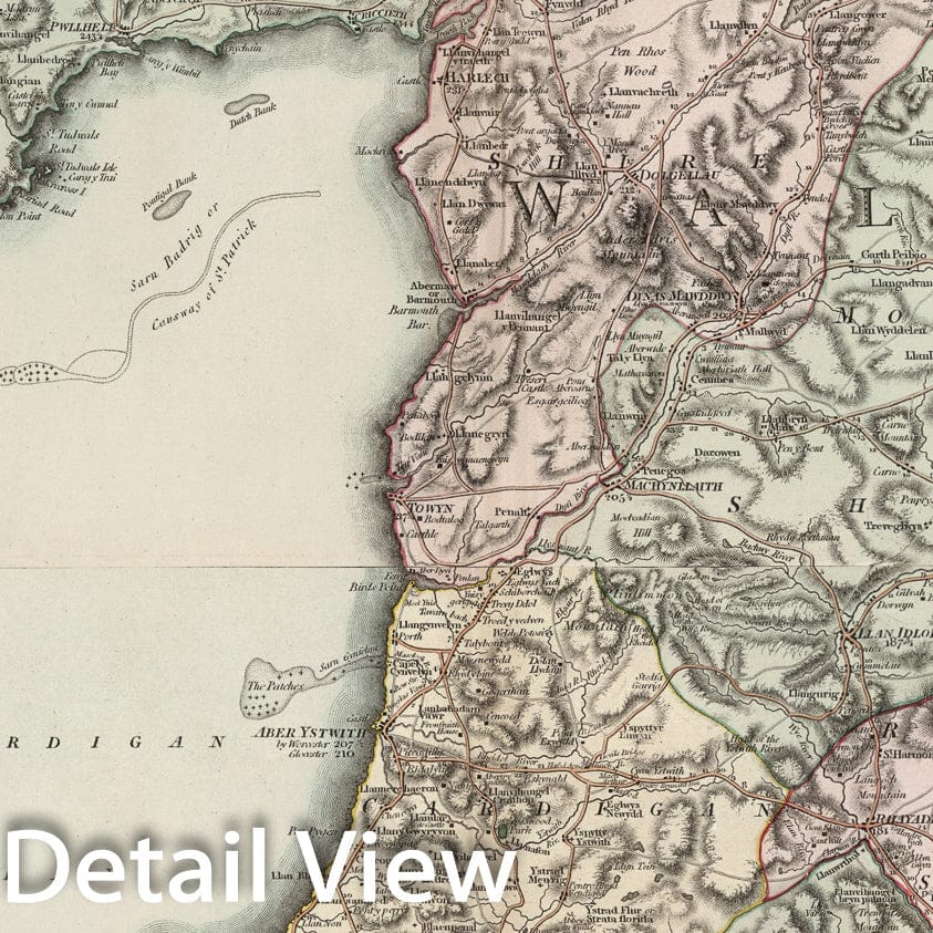 Historic Map : A two sheet map of the principality of Wales. Sheet 1-2, 1809, Vintage Wall Decor