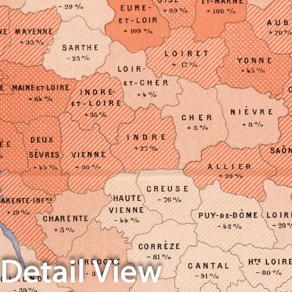 Historic Map : VI. Production du froment par 100 hectares du territoire total en 1882, 1887, Vintage Wall Decor