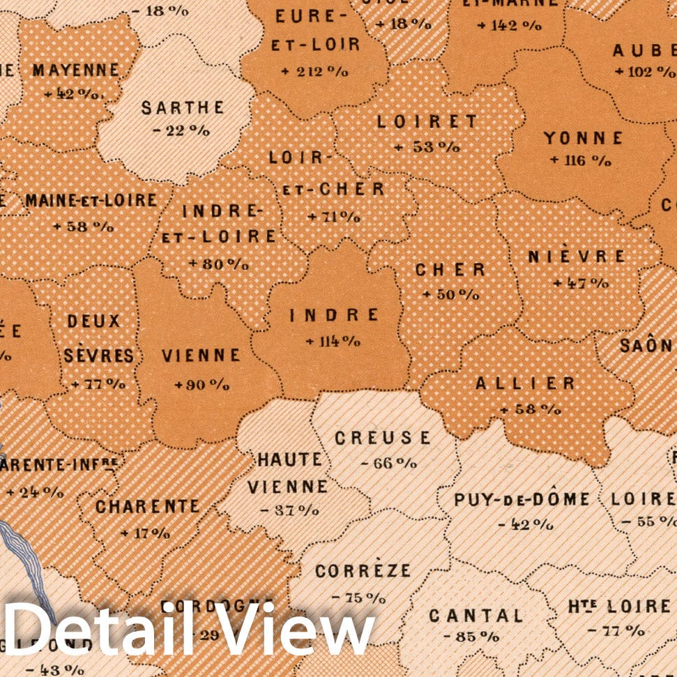 Historic Map : VIII. Production du froment par habitant de la population total, En 1882, 1887, Vintage Wall Decor