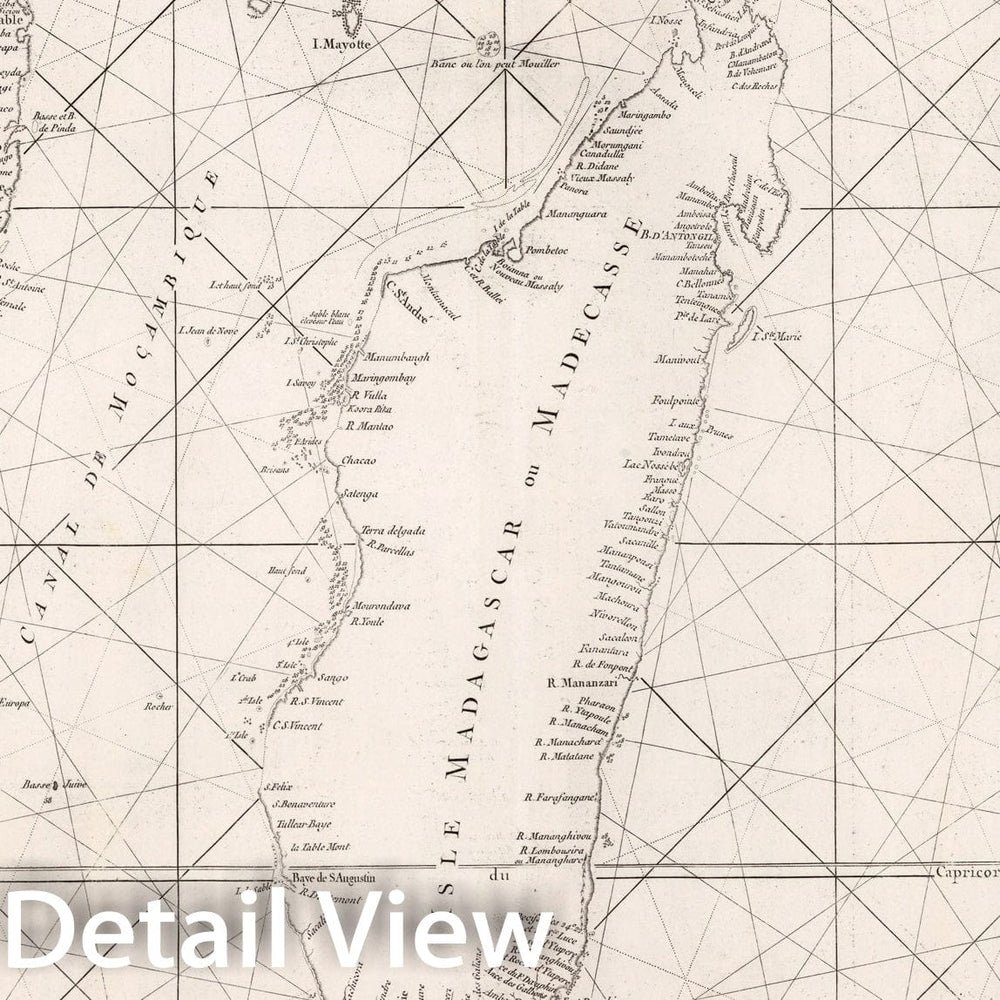 Historic Map : Carte reduite de l'Ocean Orientale : qui Contient la Cote d'Afrique, 1810, Vintage Wall Decor