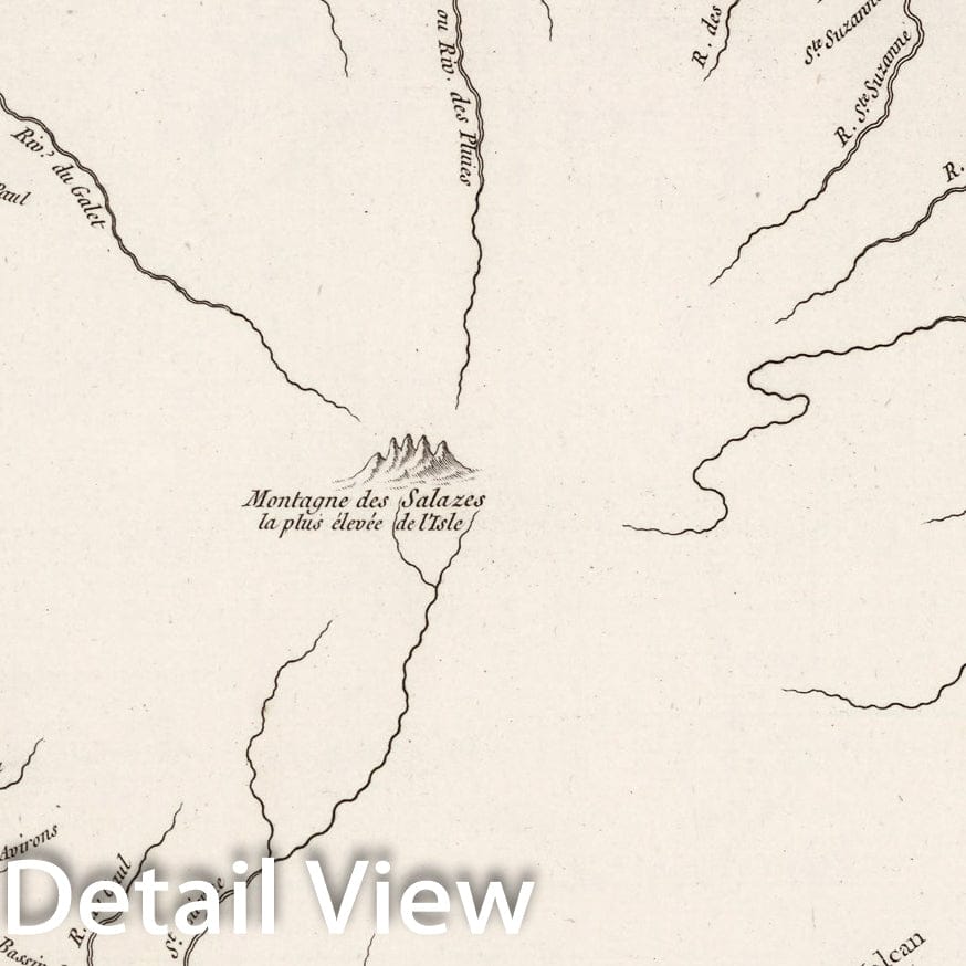 Historic Map : Plan de L'Isle de de Bourbon, situ?ee sur l'Ocean Oriental, 1810, Vintage Wall Decor