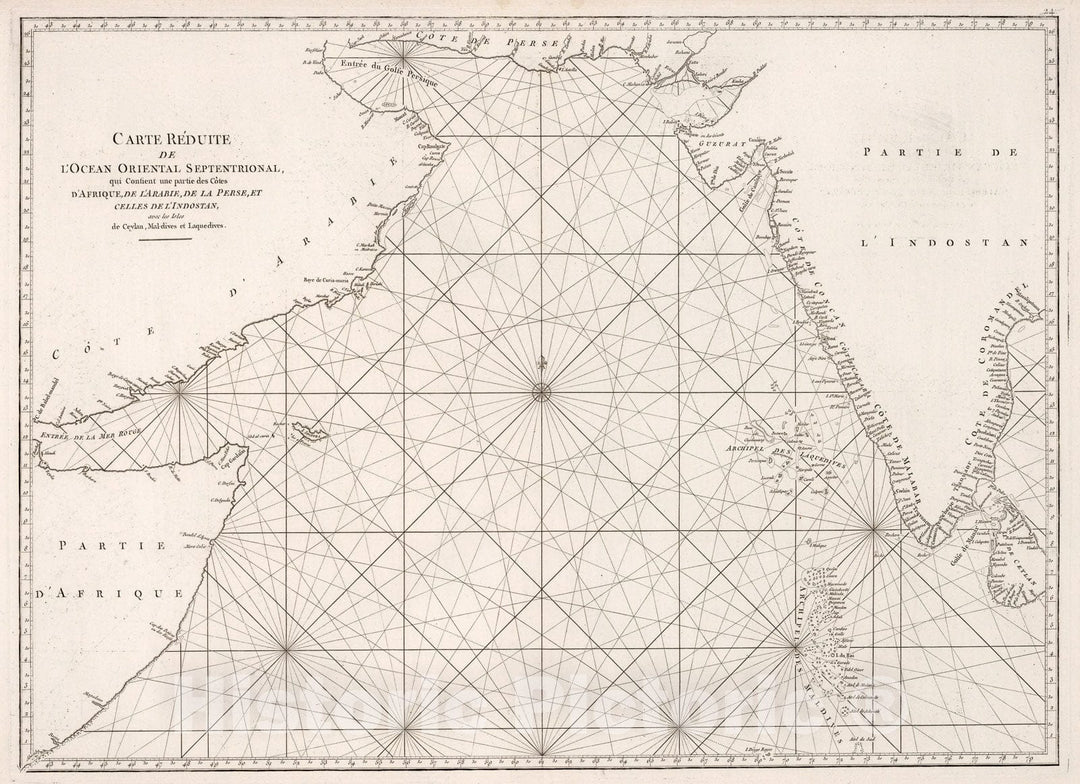 Historic Map : Carte Reduite De L'Ocean Oriental Septentrional, 1810, Vintage Wall Decor