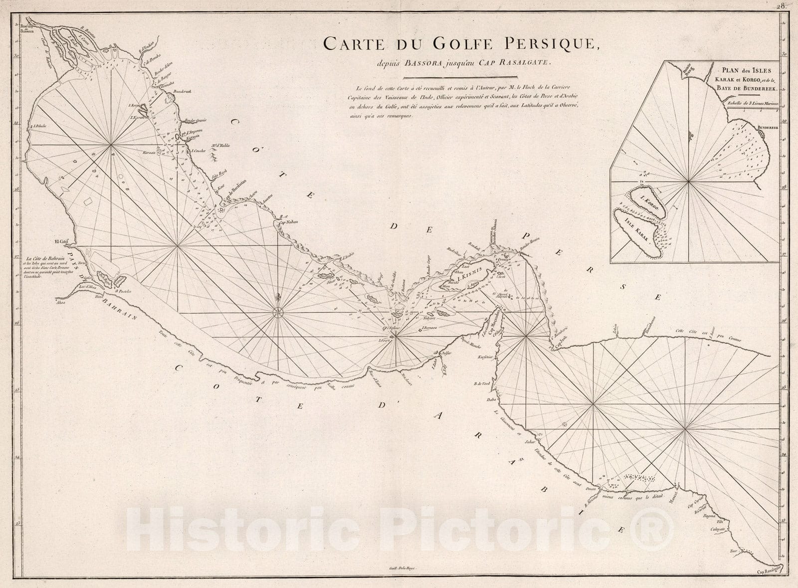 Historic Map : Carte Du Golfe Persique, 1810, Vintage Wall Decor