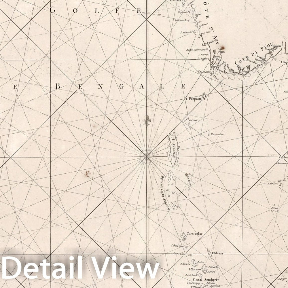 Historic Map : Carte Reduite Du Golfe De Bengale, 1810, Vintage Wall Decor