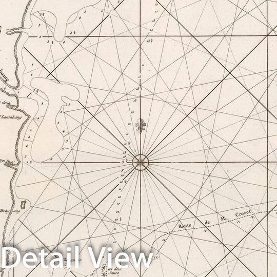 Historic Map : Carte pour aller du Detroit de la Sonde ou de Batavia, 1810, Vintage Wall Decor