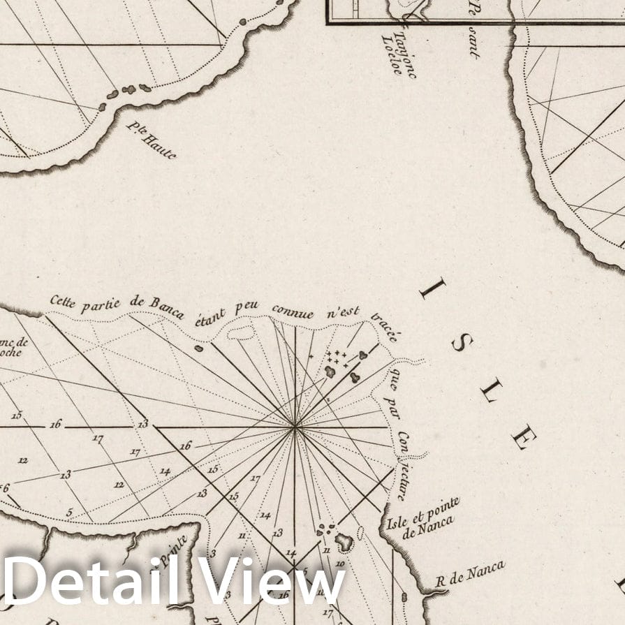 Historic Map : Plan du Detroit de Banca, 1810, Vintage Wall Decor