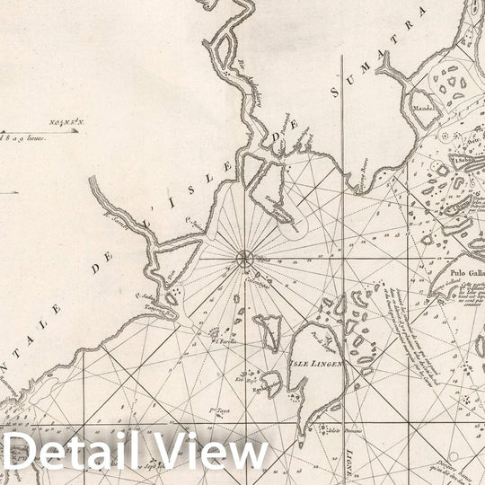 Historic Map : Nouvelle carte des mers comprises entre le detroit de Banca, 1810, Vintage Wall Decor