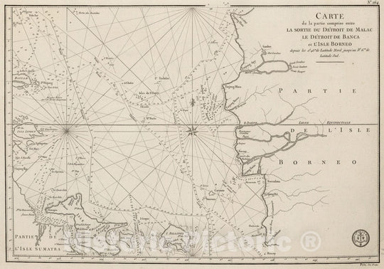 Historic Map : Carte de la partie comprise entre La Sortie Du Detroit De Malac, 1810, Vintage Wall Decor