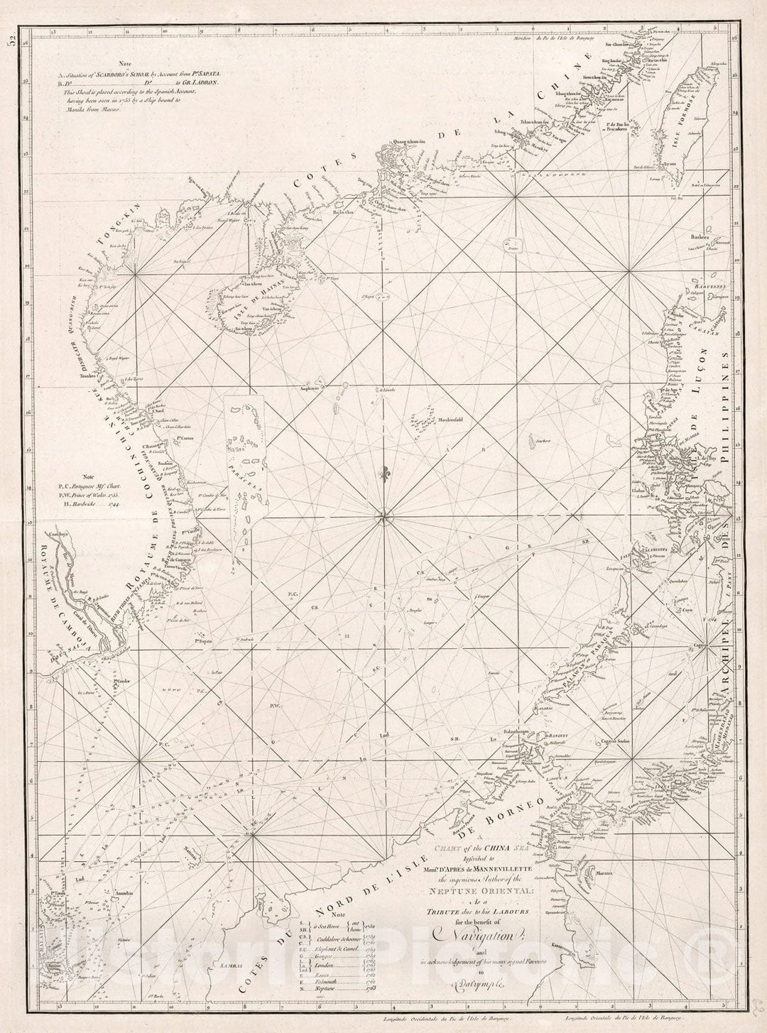 Historic Map : A Chart of the China Sea, 1810, Vintage Wall Decor