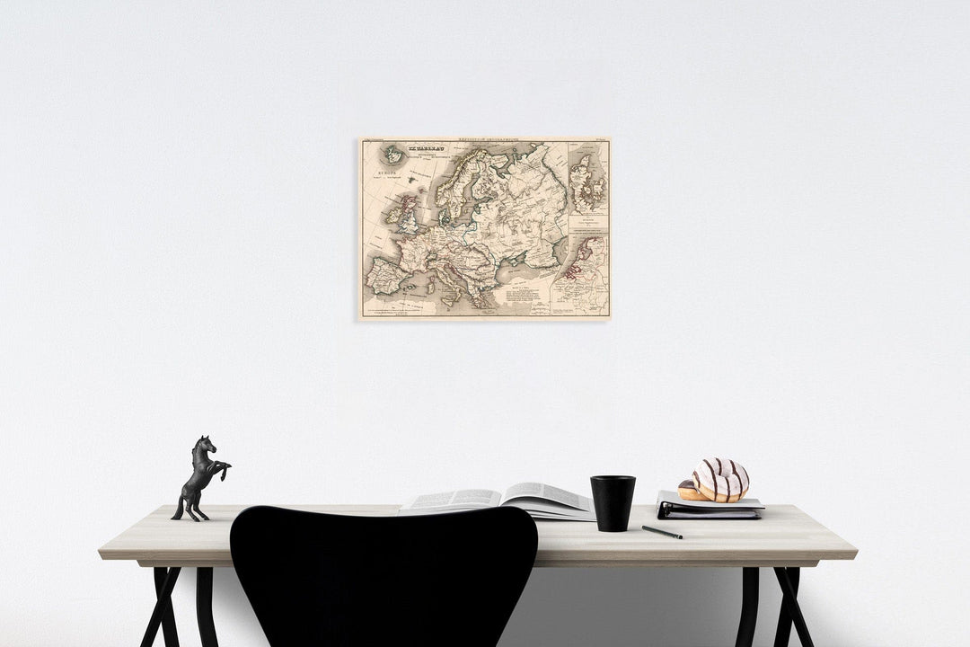 Historic Map : Exposition geographique IX Tableau : Europe : section 1re., 1839, Vintage Wall Decor