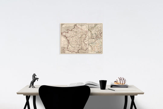 Historic Map : Exposition geographique XI Tableau : Europe 1re. Section. France, 1839, Vintage Wall Decor