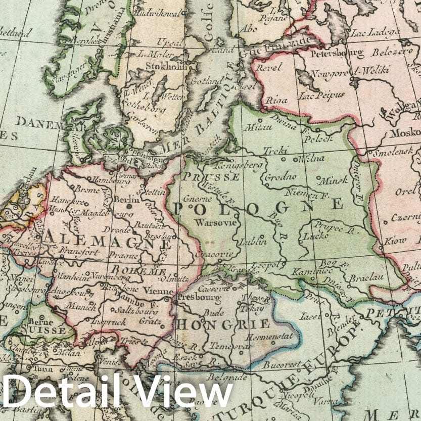 Historic Map : Pl. 11. L'Europe Dressee pour l'Etude de la Geographie, 1786, Vintage Wall Decor