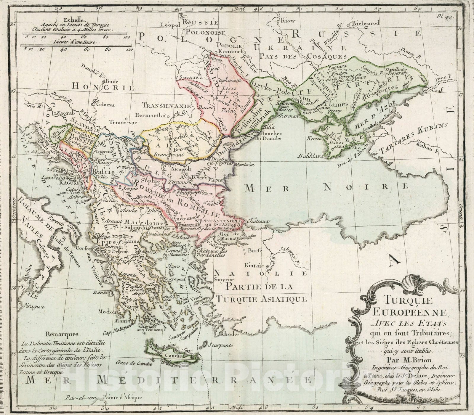 Historic Map : Turquie Europeenne, 1786, Vintage Wall Decor