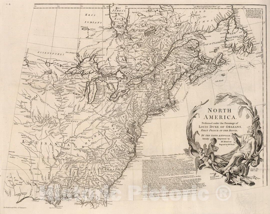 Historic Map : Vol. I. North America. Plate II, 1774, Vintage Wall Decor