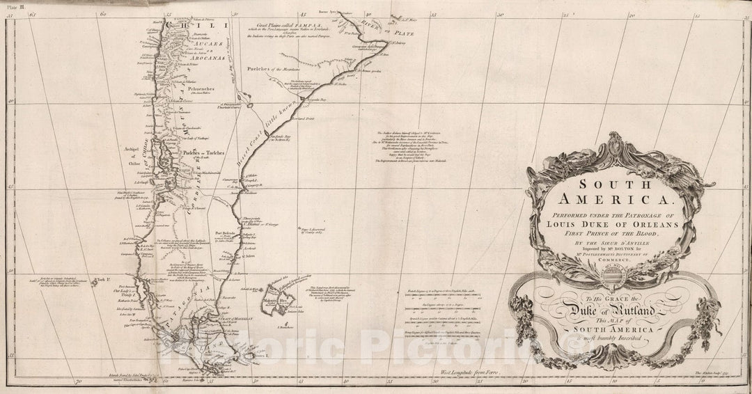 Historic Map : Vol. I. South America. Plate III, 1755, Vintage Wall Decor