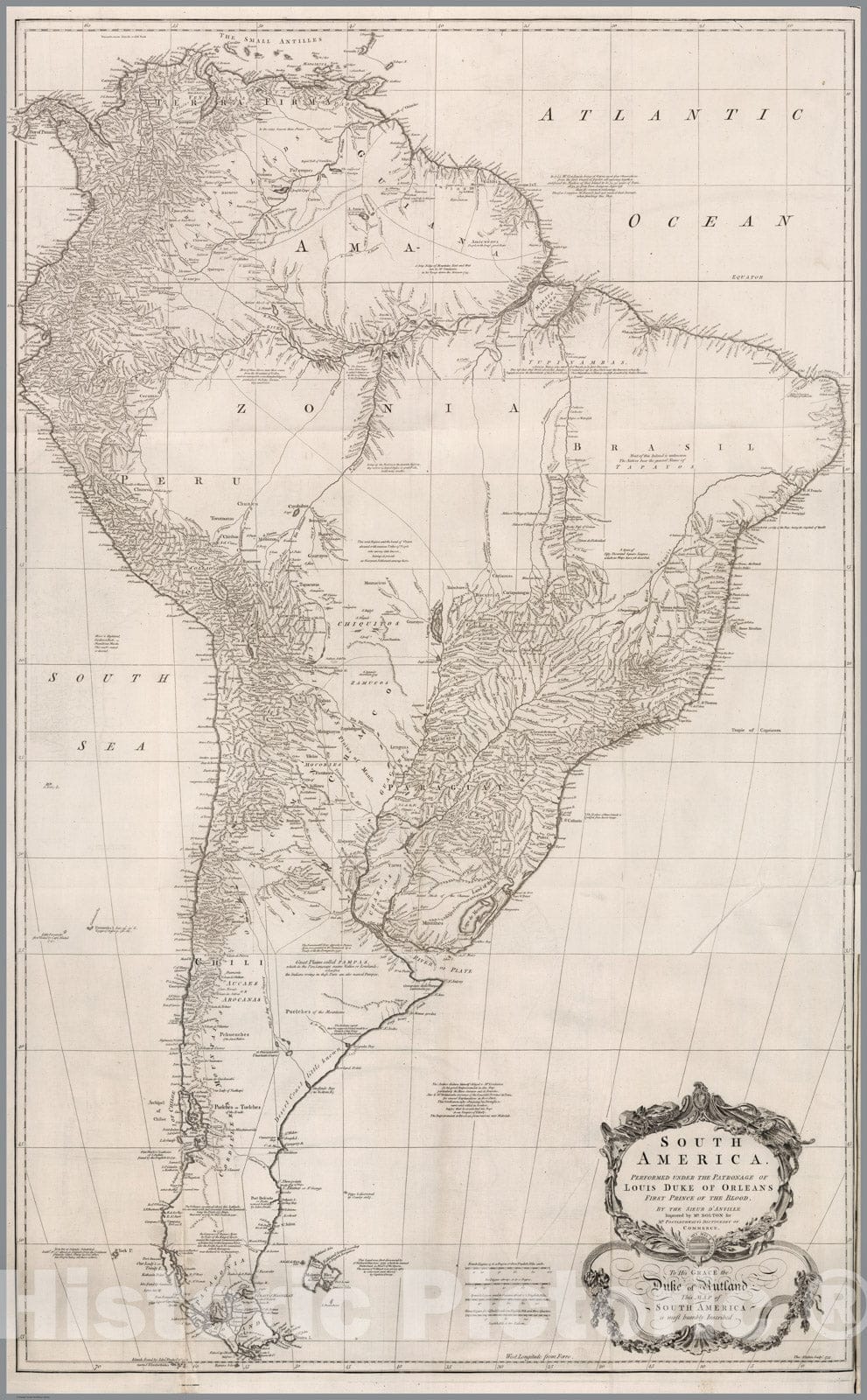 Historic Map : Composite Map: Vol. I. South America. Plate I-III, 1755, Vintage Wall Decor