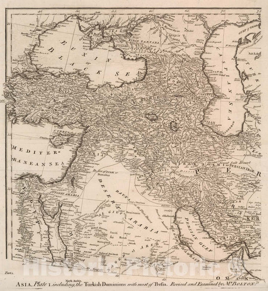 Historic Map : Vol. I. Asia. Part 1. Plate I. Including North Arabia, Turkish Dominions with most of Persia, 1755, Vintage Wall Decor