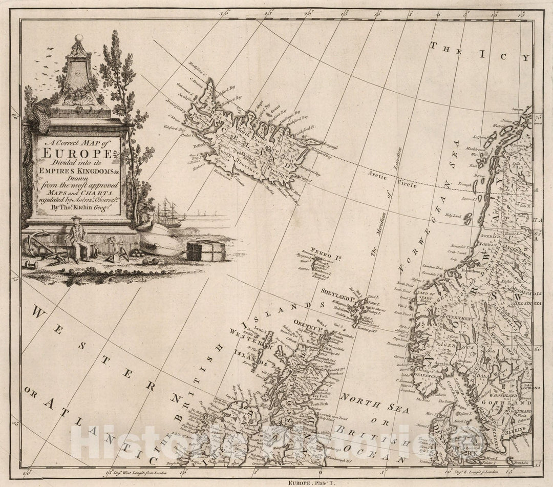 Historic Map : Vol. I. Europe. Plate I, 1774, Vintage Wall Decor