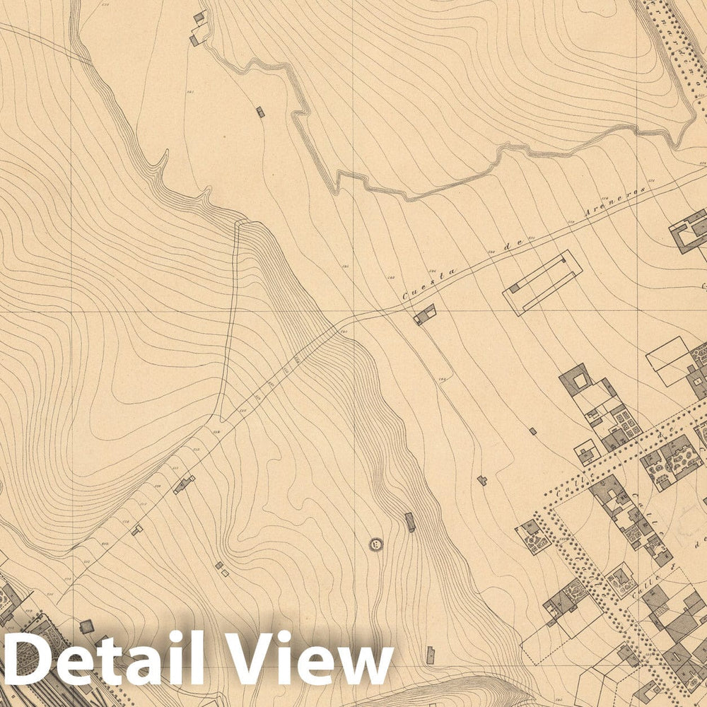 Historic Map : Hoja No. 5. Plano parcelario de Madrid, 1874, Vintage Wall Decor