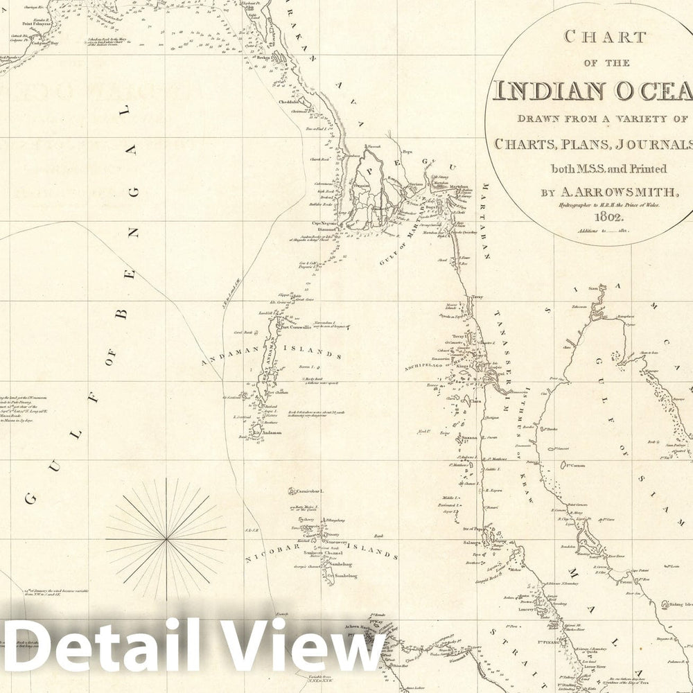 Historic Map : Chart of the Indian Ocean (Northeast), 1812, Vintage Wall Decor