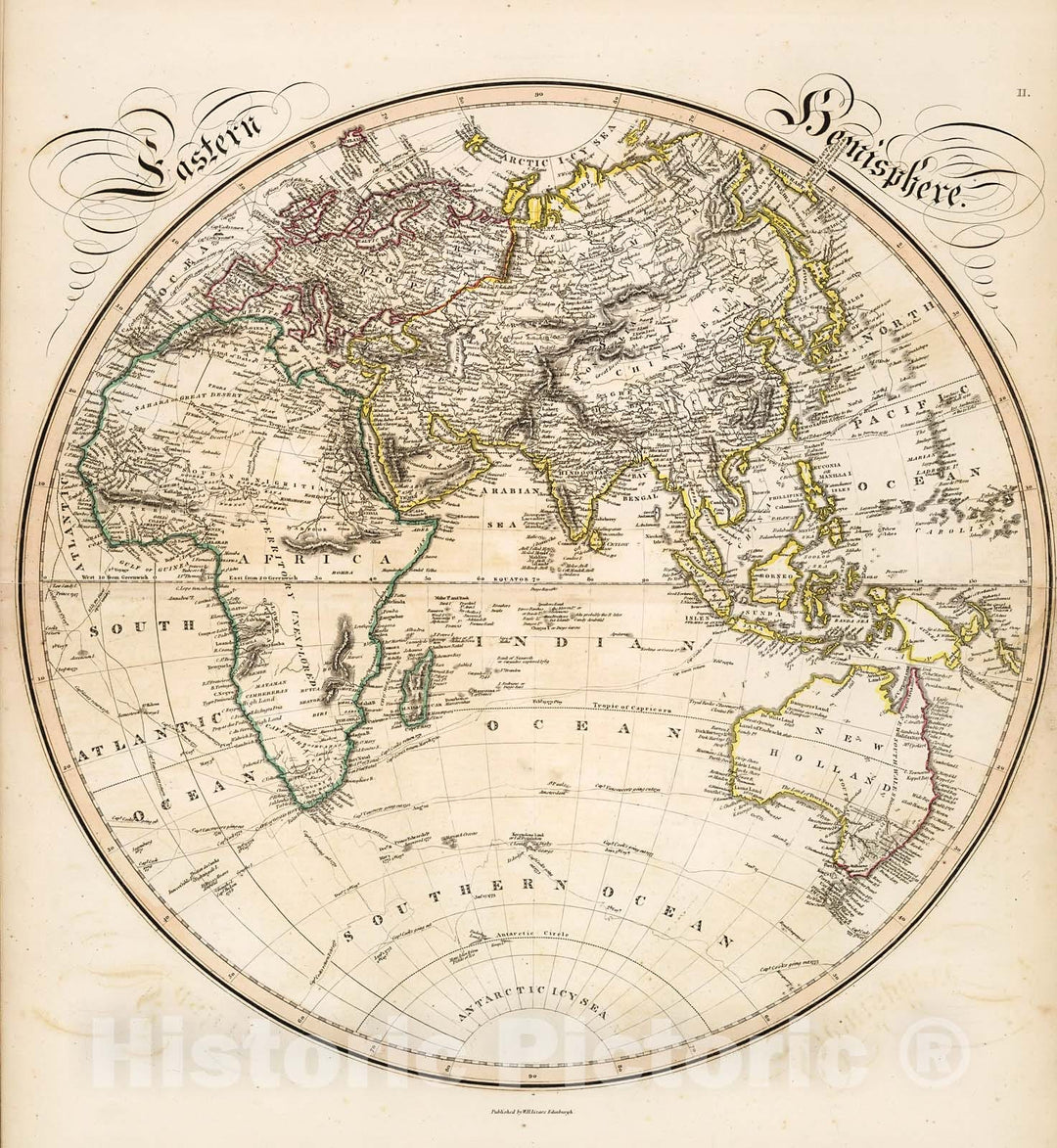 Historic Map : Eastern Hemisphere, 1841, Vintage Wall Decor